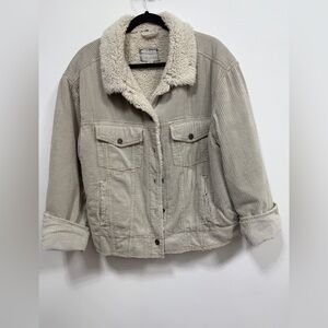 Marrakech Corduroy Sherpa lined woman's coat size medium EUC